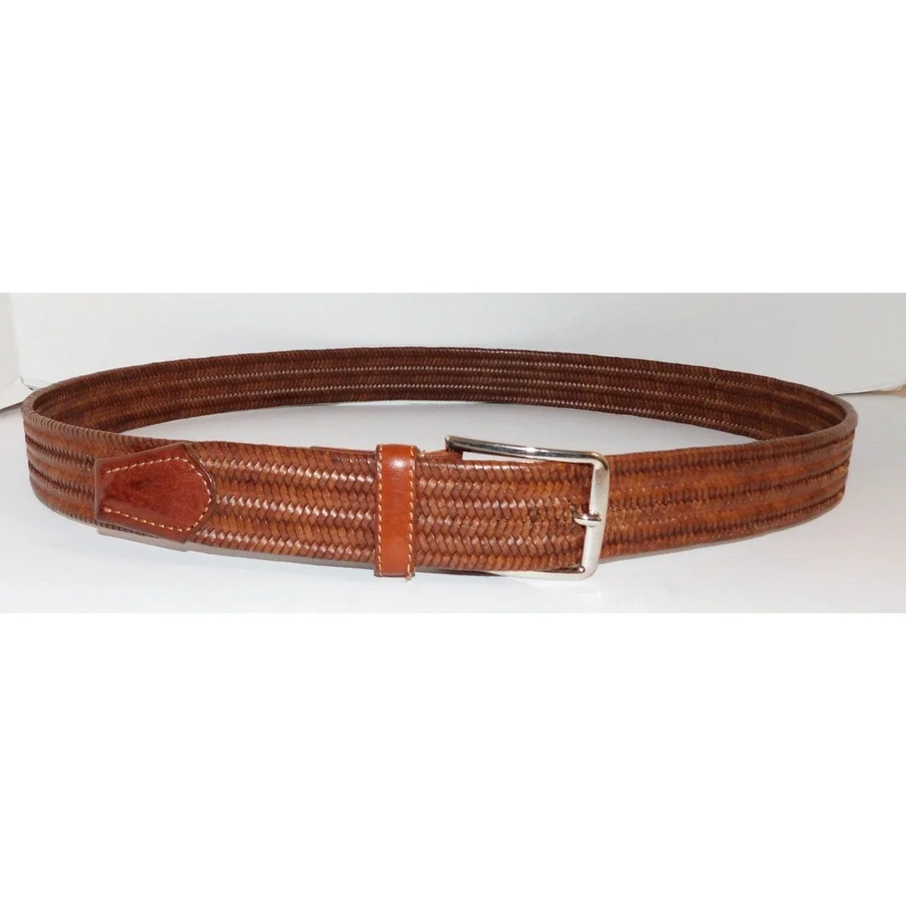 Bill Lavin Soft Collection Men's‎ Braided Leather Belt Size 42 Made In Italy